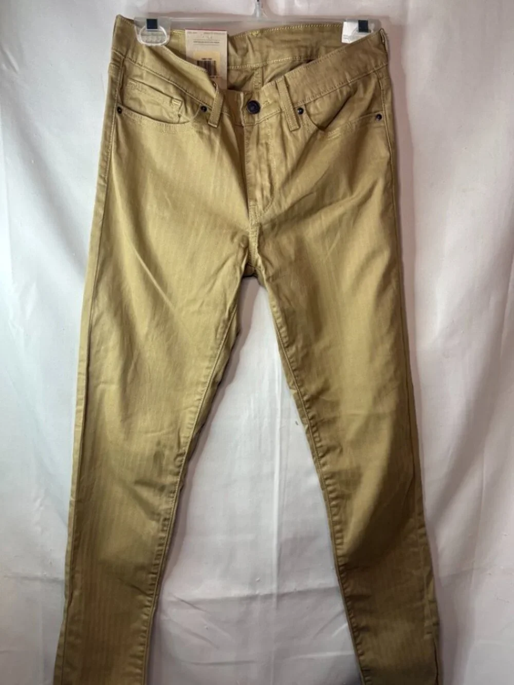 Levis 711 Mens Jeans 27x32 Skinny Fit Comfort Stretch Denim Pants Khaki $69 NEW